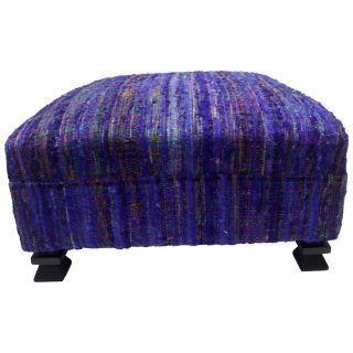 Nuloom Handmade Casual Living Sari Silk Purple Ottoman Pouf (MultiDimensions 17 inches high x 31.5 inches wide x 31.5 inches in lengthThe handcrafted touch of artisan skill creates variations in color, size and design. If buying two of the same item, sli
