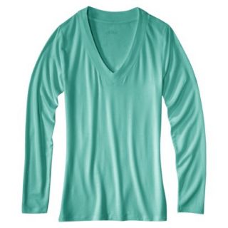 Womens Favorite Long Sleeve V Neck Tee   Coastal Green   M