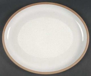 WR Midwinter Hopsack 13 Oval Serving Platter, Fine China Dinnerware   Tan Band