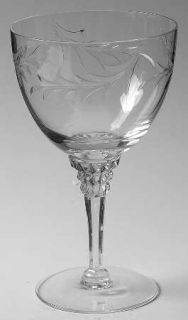 Tiffin Franciscan 17507 7 Water Goblet   Stem#17507, Leaves, Cut