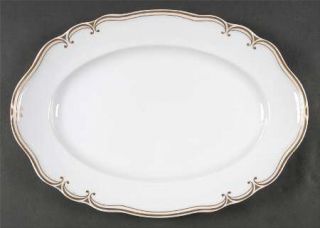 Mikasa Embassy 15 Oval Serving Platter, Fine China Dinnerware   Gold Lines&Scro
