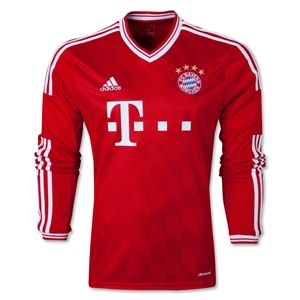adidas Bayern Munich 13/14 LS Home Soccer Jersey