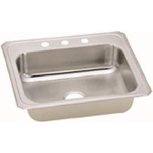 Elkay CR25222 Celebrity Top Mount Single Bowl Kitchen Sink, Stainless Steel 25