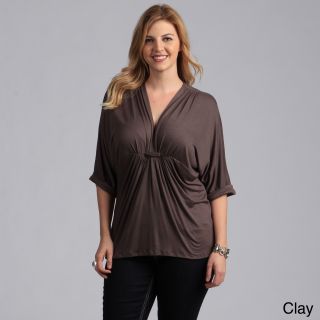 24/7 Comfort Apparel Womens Plus Size Gathered Empire Top