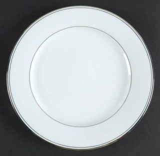 Noritake Regency Salad Plate, Fine China Dinnerware   Platinum Trim, Thin Line &