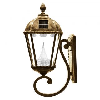 Gama Sonic GS98W Solar Post Light, Wall Mount Royal Lamp Weathered Bronze