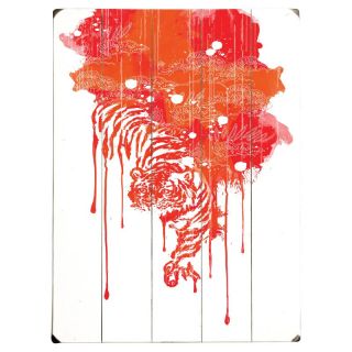 Artehouse Painted Tiger Wood Panel by Budi Satria Multicolor   0004 3124 26