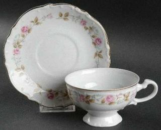 Fine China of Japan Spring Garden Footed Cup & Saucer Set, Fine China Dinnerware