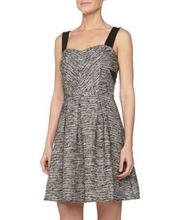 Tweed Sweetheart Fit And Flare Dress, Black