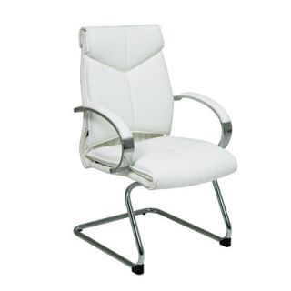 Office Star Deluxe Leather Visitors Chair with Chrome Base 8205 / 7275 Fabric