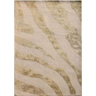 Hand tufted Transitional Animal Print Ivory Rug (36 X 56)
