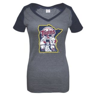 MLB Womens Minnesota Twins T Shirt   Grey/Navy (S)