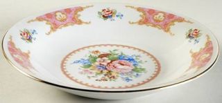 Lynns China Spring Garden Coupe Soup Bowl, Fine China Dinnerware   Pink Border,