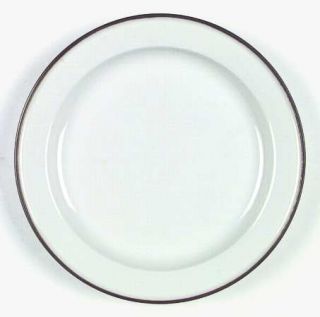 Dansk Epoch Brown Dinner Plate, Fine China Dinnerware   White Body, Brown Trim