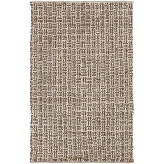 Hand woven Solid Casual Beige Tampico Wool Rug (8 X 11)