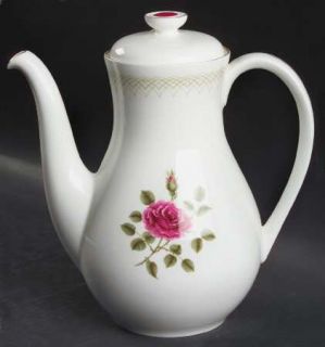 Royal Doulton Sweetheart Rose Coffee Pot & Lid, Fine China Dinnerware   Pink Ros
