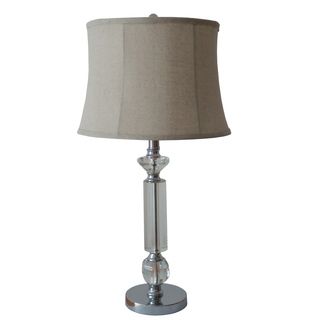 Fangio Lightings 25 inch Mercury Glass And Metal Table Lamp With Chrome Finish