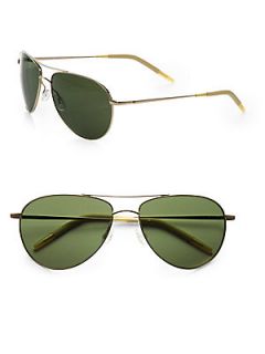 Oliver Peoples Benedict 59 Aviator Sunglasses   Gold