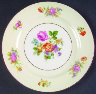 Rose (Japan) Ro9 Bread & Butter Plate, Fine China Dinnerware   Multicolor Floral