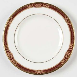 Royal Doulton Tennyson Bread & Butter Plate, Fine China Dinnerware   Maroon Band