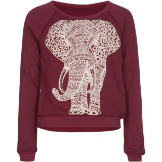 Elephant Girls Sweatshirt Burgundy In Sizes X Large, Large, X Small,