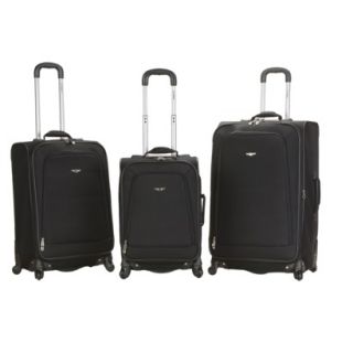 Rockland Fusion 3 pc. Expandable Spinner Luggage Set   Black