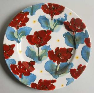 Royal Stafford Opium Dinner Plate, Fine China Dinnerware   Red Flowers,Blue/Gree
