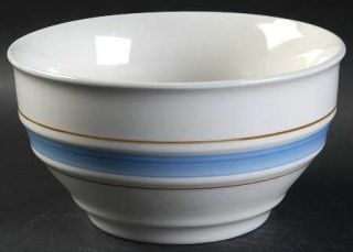 Pfaltzgraff Clipper Blue/Brown Soup/Cereal Bowl, Fine China Dinnerware   Blue An