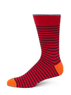 Jack Spade Striped Socks   Red