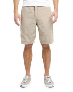 Reversible Plaid/Solid Twill Shorts, Madras