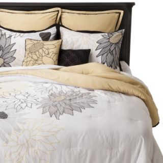 Ruby Floral 8 Piece Comforter Set   Yellow (King)