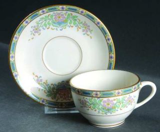 Lenox China Mystic Flat Cup & Saucer Set, Fine China Dinnerware   Multicolor Ban