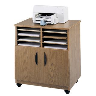 Safco Products Mobile Machine Stand with Sorter 1851 Finish Medium Oak