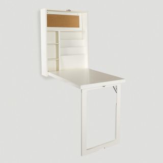 White Alden Foldout Convertible Desk   World Market