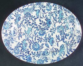 Churchill China Blue Peony (Smooth) 12 Oval Serving Platter, Fine China Dinnerw