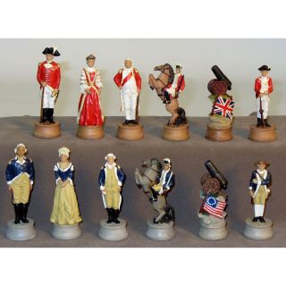 American Revolution Painted Resin Chess Pieces Multicolor   R75171