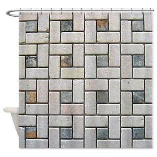  Square Offset Brick Shower Curtain  Use code FREECART at Checkout