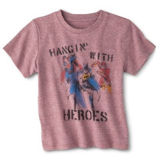 DC Comics Infant Toddler Boys Short Sleeve Superhero Tee   Vintage Red 4T