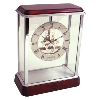 Bey Berk International Rosewood Mantel Clock Multicolor   CM695