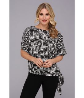 MICHAEL Michael Kors Roxy Zebra Sidetie Top Womens T Shirt (Black)