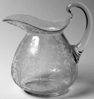 Cambridge Wildflower Clear 76 Oz Doulton Pitcher   Stem #3121, Clear,  Etched,No