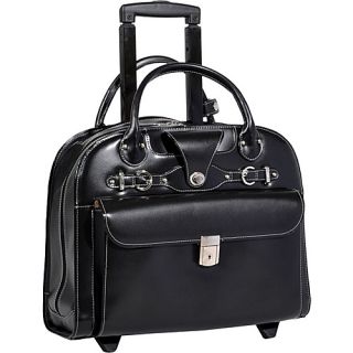 Edgebrook Wheeled Ladies 15 Laptop Case Black   McKlein USA Wheeled