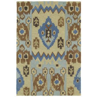 Brookside Tribal Blue Polyester Rug (20 X 30)