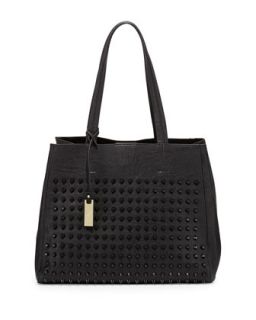 Olivia Tonal Studded Tote Bag, Black