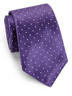 Ike Behar Polka Dot Print Tie   Purple