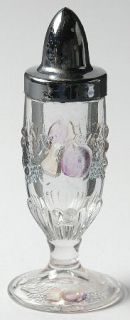 Westmoreland Della Robbia Flashed Footed Salt Shaker   Stem #1058, Flashed/Multi