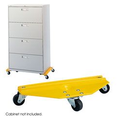 Safco Cabinet Mover (2.5 inches Non mar, skid resistantYellow vinyl finishDimensions 20 inches wide x 8.25 inches deep x 4.25 inches high )