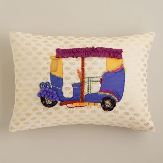 Rickshaw Embroidered Lumbar Pillow   World Market