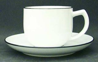 Noritake Ignition Flat Cup & Saucer Set, Fine China Dinnerware   Stoneware, Gray