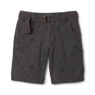 Mossimo Supply Co. Mens Belted Flat Front Shorts   Gray Patina Print 36